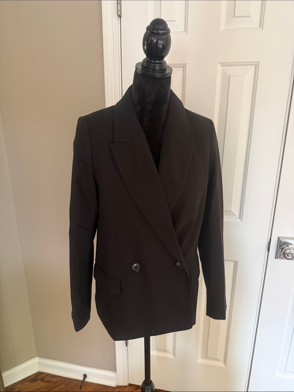 Banana Republic Black Double-Breasted Blazer